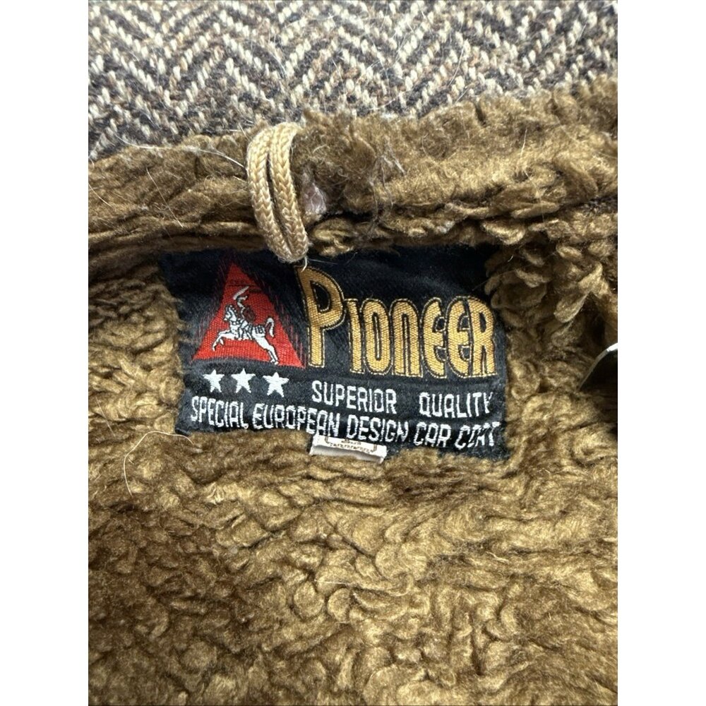 VTG 70s Pioneer Jacket Western Boho Cowboy Herringbone Wool Lined L 20x27.5 - Picture 8 of 14